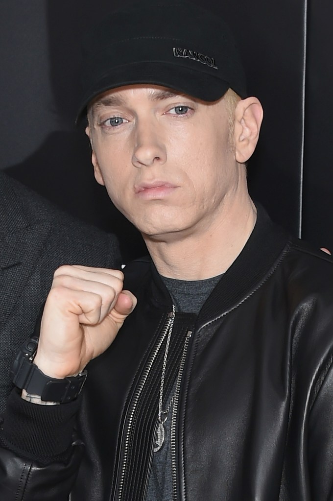 Eminem Wearing Black Leather