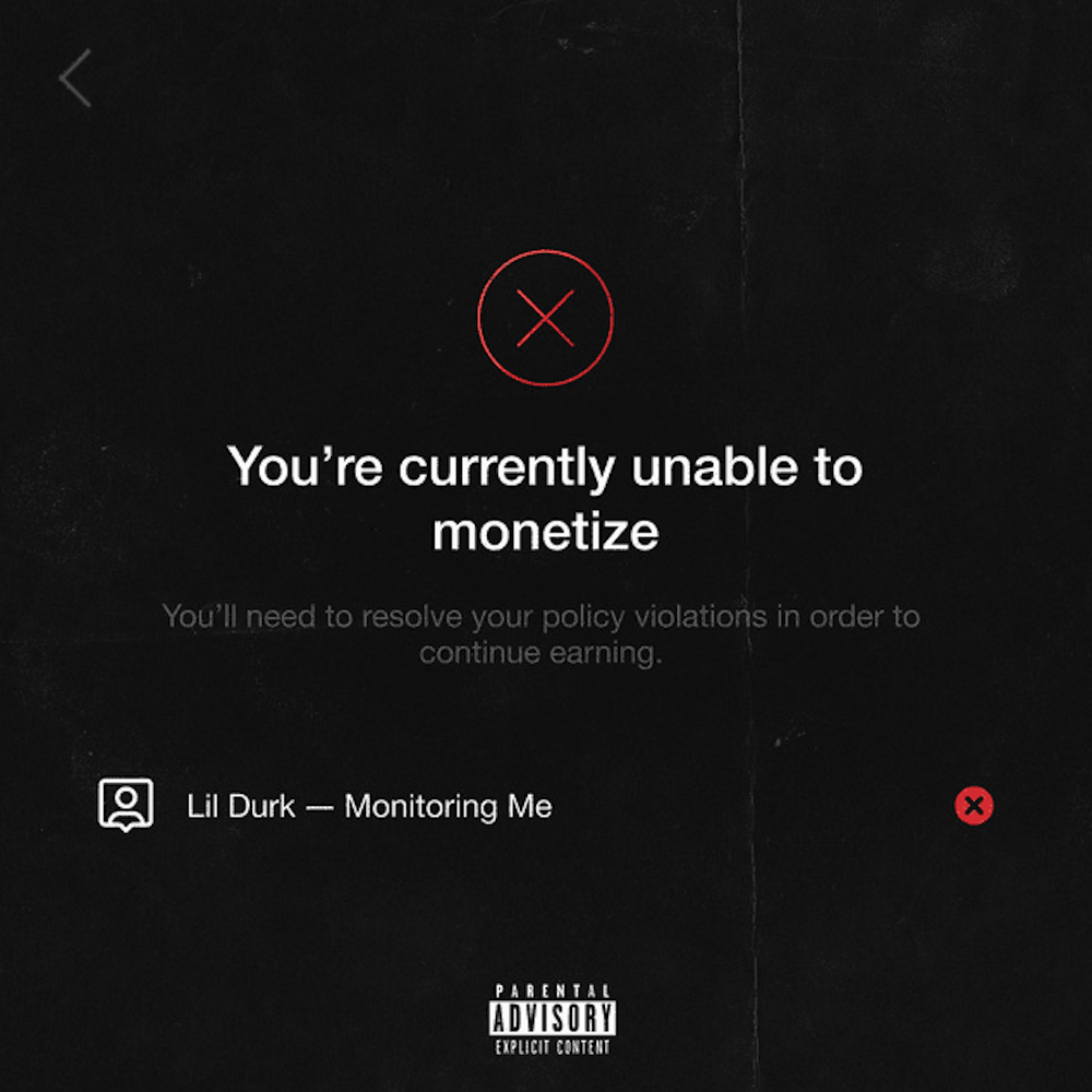 Lil Durk “Monitoring Me” cover art