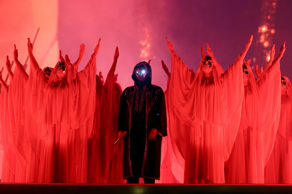 The Weeknd performing concert for After Hours Til Dawn Tour