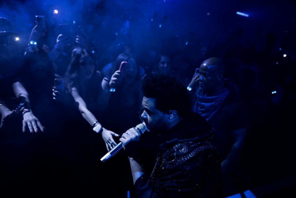 The Weeknd performing concert for After Hours Til Dawn Tour