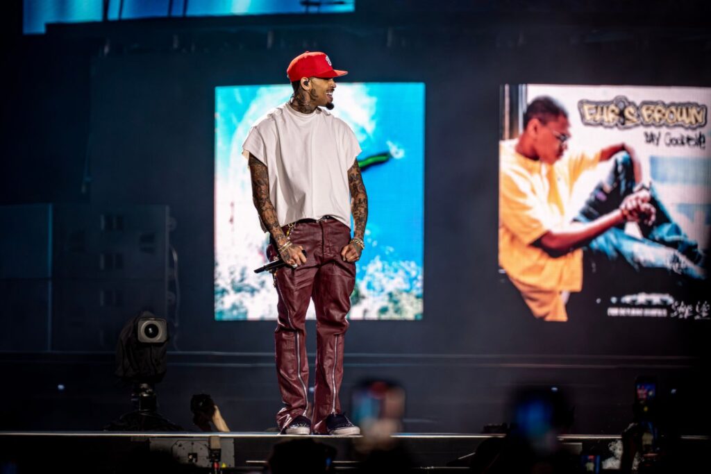 Chris Brown onstage at Breezy Bowl XX Tour at Nationals Park in D.C. on Sunday, Oct. 5, 2025.